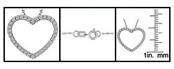 14k White Gold 1/6ct TDW Diamond Heart Necklace