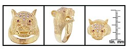 14k Yellow Gold 1/4ct TDW Diamond Cougar Ring