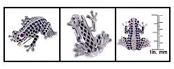 Encore by Le Vian 14k White Gold Sapphire Frog Pin