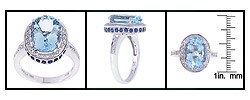 Encore by Le Vian 14k Gold Aqua Sapphire Diamond Ring
