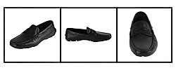 Prada Men's Black Leather Driving Penny Loafers