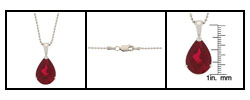 Charles Winston Synthetic Ruby Pear Drop Necklace