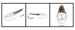 Celine White Leather Tassel Loafers