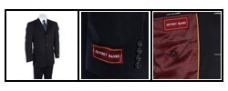 Jeffrey Banks Men's Black Striped 3-button Suit