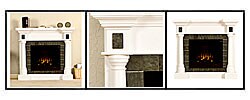 Alexander White Slate Electric Fireplace