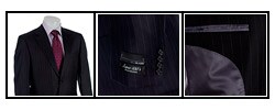 Bill Blass Men's 2-button Navy Stripe Suit