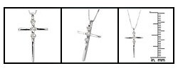 10k White Gold 1/6ct TDW Diamond Cross Necklace (J/K, I2/I3 )