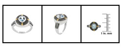 Sterling Silver Blue Topaz Oxidized Ring