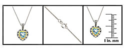 Sterling Silver Blue Topaz Heart Necklace