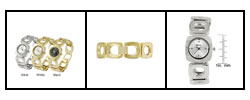 Geneva Square with Circle Cutout Link Watch