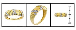 14k Yellow Gold 1/10ct TDW Diamond Fashion X Ring