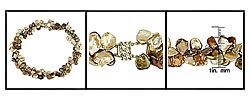 Cultured Brown & Gold Keshi Pearl Necklace (9-10mm)