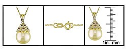 14k Gold Yellow Cultured South Sea Pearl Necklace
