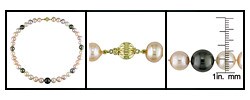 14k Gold South Sea and Tahitian Pearl Necklace (10-11mm)