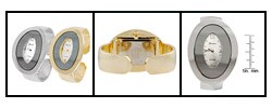 Geneva Platinum Oval Bezel Cuff Watch