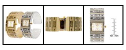 Geneva Platinum Polished Ornate Cuff Watch