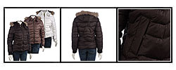 Jou Jou Zip-off Faux Fur Trim Quilted Jacket