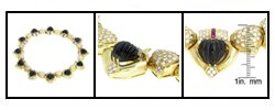 18k Gold Diamonds, Onyx, and Rubies Necklace