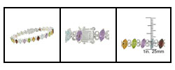 Sterling Silver 14.72ct TGW Multi Gemstone Bracelet