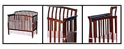 Lorraine Sleigh Cherry 5-in-1 Crib