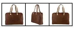 Fendi Brown Leather Perforated Selleria Satchel