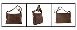 Fendi Brown Leather Perforated 'Selleria' Messenger Bag