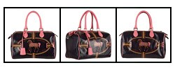 Fendi Blue/ Pink 'Spalmati' Print Selleria Satchel