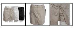 Verdina Zip-front Ladies' Skort with Self Fabric Shorts