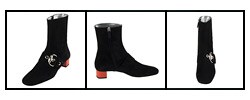 Gucci Black Suede Buckle Detail Boots