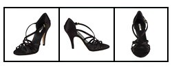 Miu Miu Black Satin Criss-cross Sandals