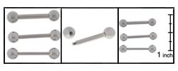 Stainless Steel Straight Barbells (Case of 3)