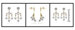 14k Gold Pearl 1/4ct TDW Diamond Chandelier Earrings
