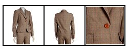 Larry Levine 1-button Flap Pocket Jacket with Pants