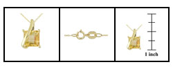 10k Yellow Gold Square Citrine Necklace