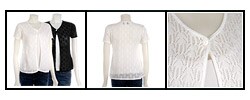 212 NY Women's Cap Sleeve Allover Pointelle Sweater