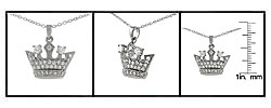 Sterling Silver CZ Crown Pendant
