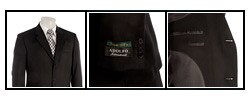 Adolfo Men's Black Wool Gabardine Suit