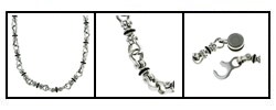 Stainless Steel and Black Rubber Neck Chain