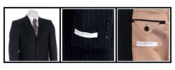 Perry Ellis Men's Black Pinstripe 3-button Wool Suit