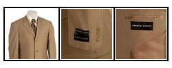 Andrew Fezza Men's Tan Worsted Wool Suit