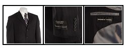 Andrew Fezza Men's Navy Pinstripe Wool Suit
