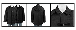 London Fog Men's Wool Blend Toggle Hooded Coat