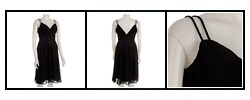 S.L. Fashions Ruched Bust Braided Strap Evening Dress