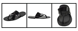 Prada Men's Black Leather Thong Sandals