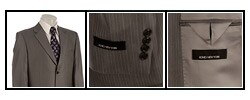 Famous NY Maker Men's Grey Stripe Wool Suit