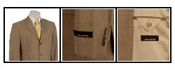 Jones New York Men's Tan Glen Plaid Wool Suit