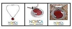 Sterling Silver Carnelian Necklace 'Royal Amulet' (India)