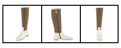 Prada Women's White Logo Jacquard Canvas Boots