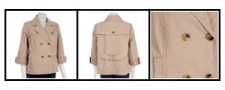 AK Anne Klein Jeans Short Sisal Trench Jacket
