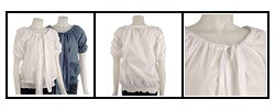 Destination LA 1/4-sleeve Top with Pull-string Neck